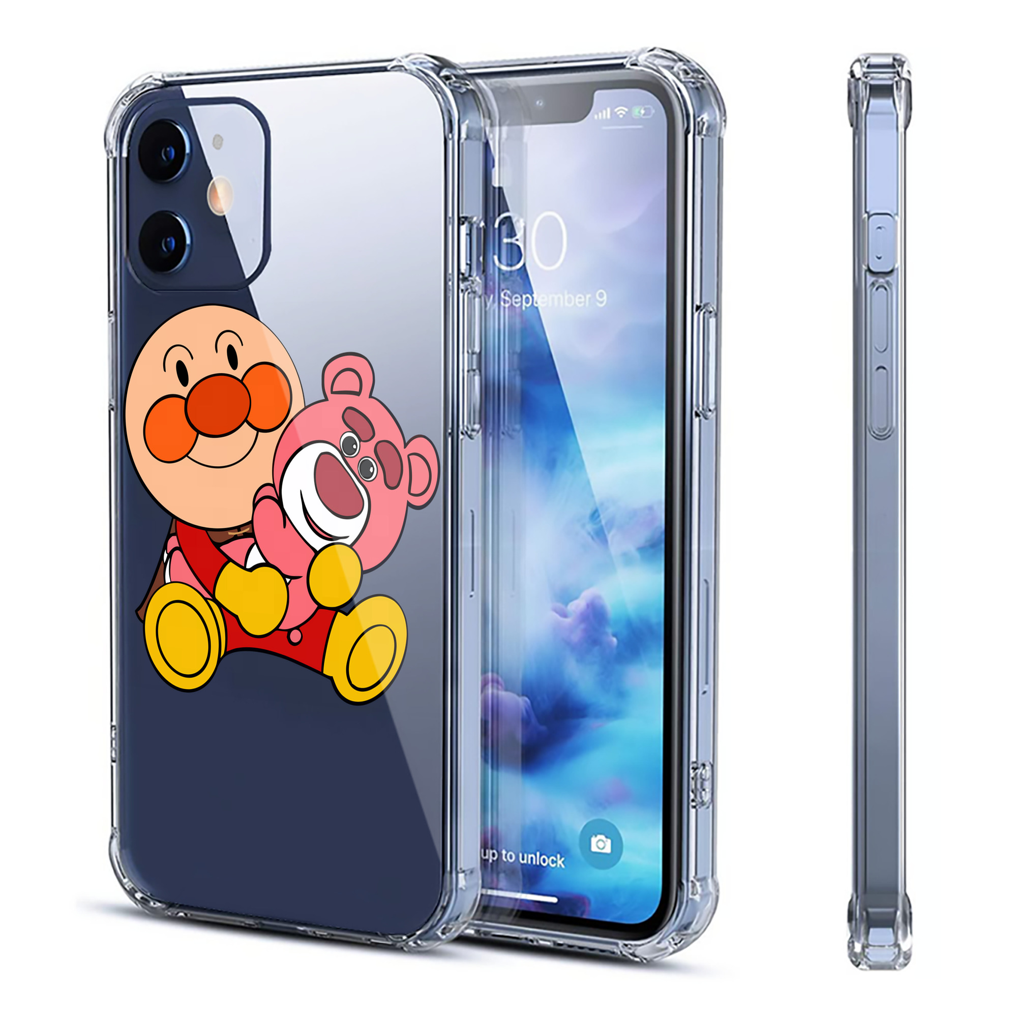 （画像用） アンパンマン Anpanman 【iPhone 12シリーズ対応】透明スマホケース（クリアソフトケース）